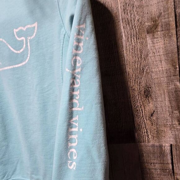 Vineyard Vines 1/4 Zip Pullover Sweater Womens Seafoam Blue Whale Logo - Picture 4 of 6